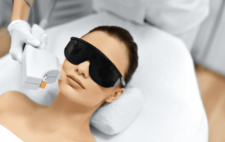 laser treatment on woman